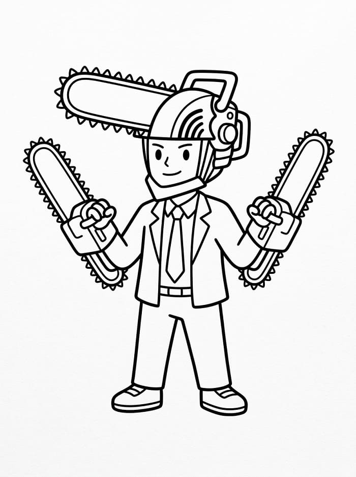 Chainsaw Man kostenlos ausdruckbar ausmalbilder