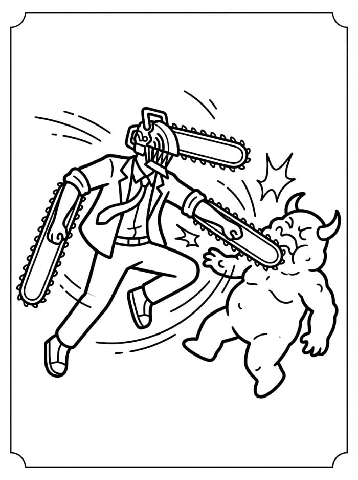 Chainsaw Man zum Ausdrucken ausmalbilder