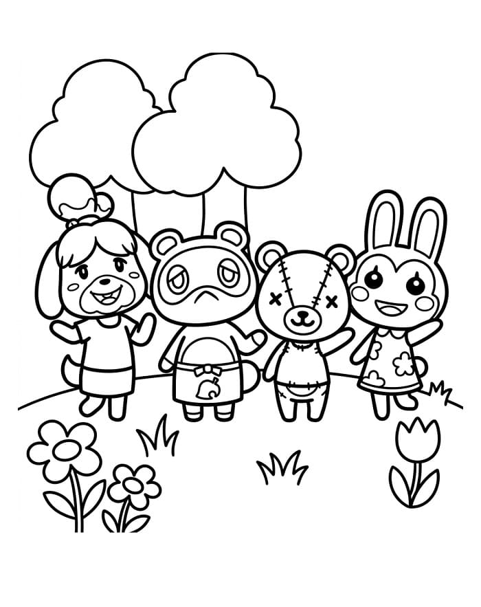 Charaktere aus Animal Crossing ausmalbilder