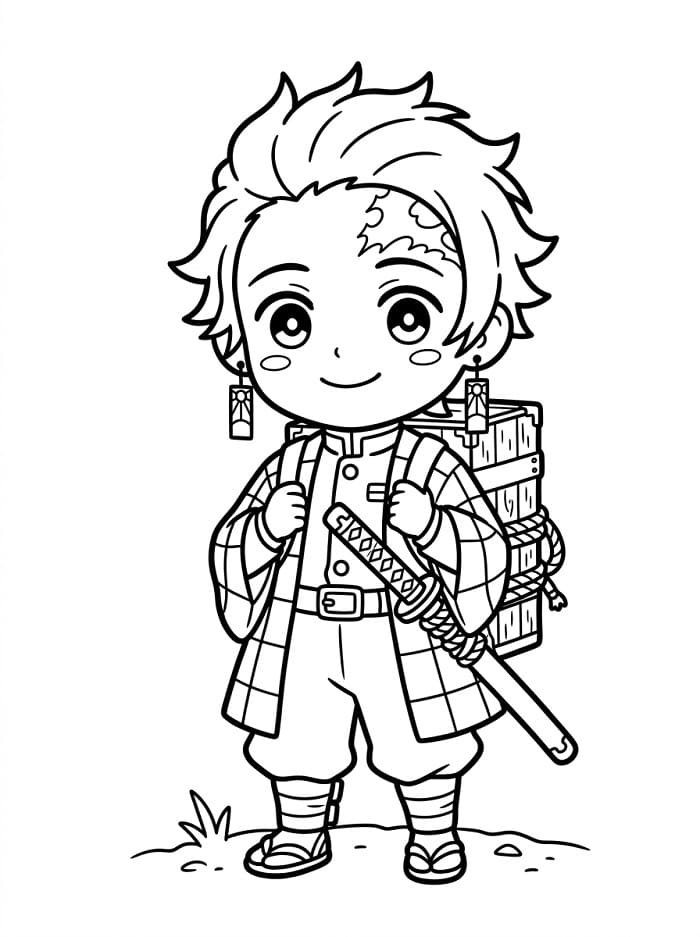 Chibi Tanjiro ausmalbilder