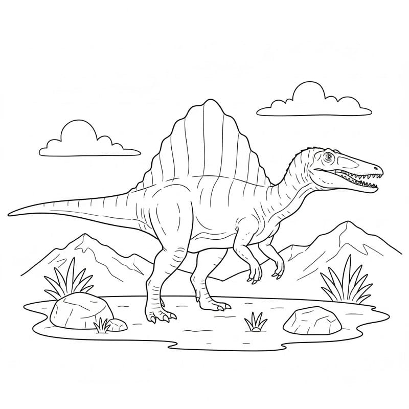 Comic-Spinosaurus ausmalbilder