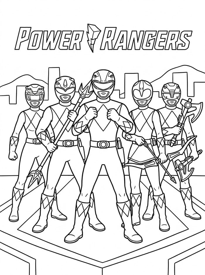 Coole Power Rangers ausmalbilder