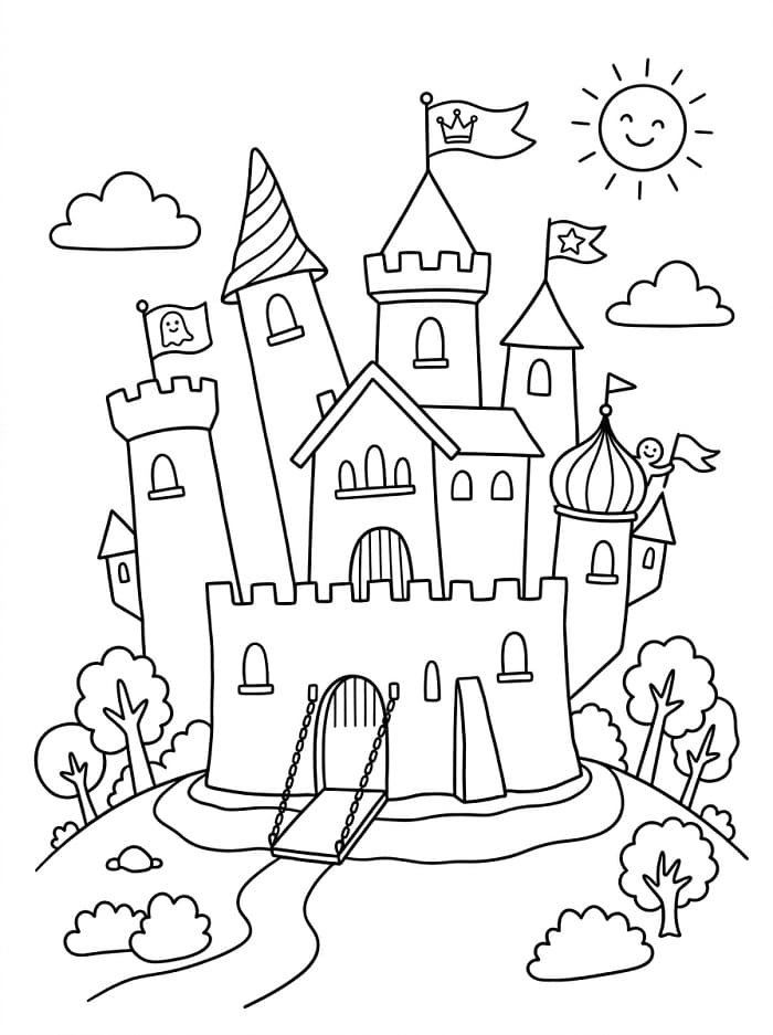 Coole Schloss ausmalbilder