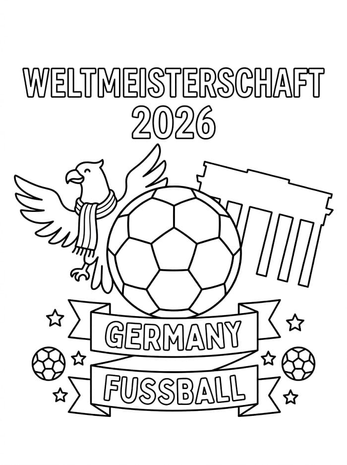 Coole Weltmeisterschaft 2026 ausmalbilder