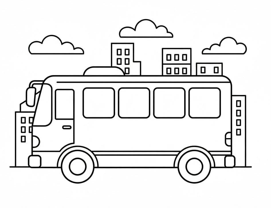 Cooler Bus ausmalbilder