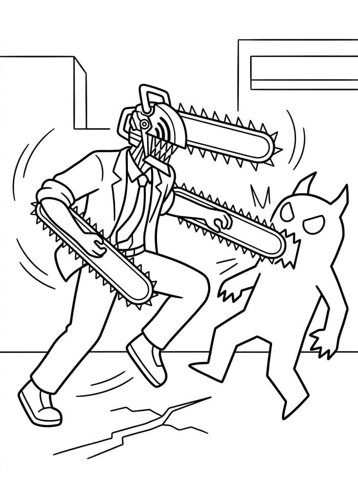 Cooler Chainsaw Man ausmalbilder