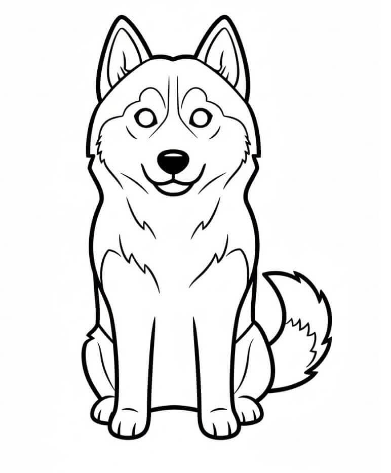Cooler Husky ausmalbilder