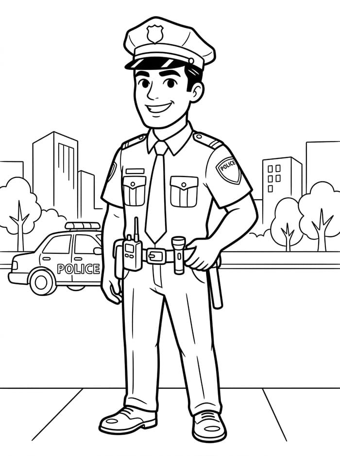 Cooler Polizist ausmalbilder