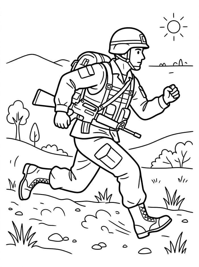 Cooler Soldat ausmalbilder