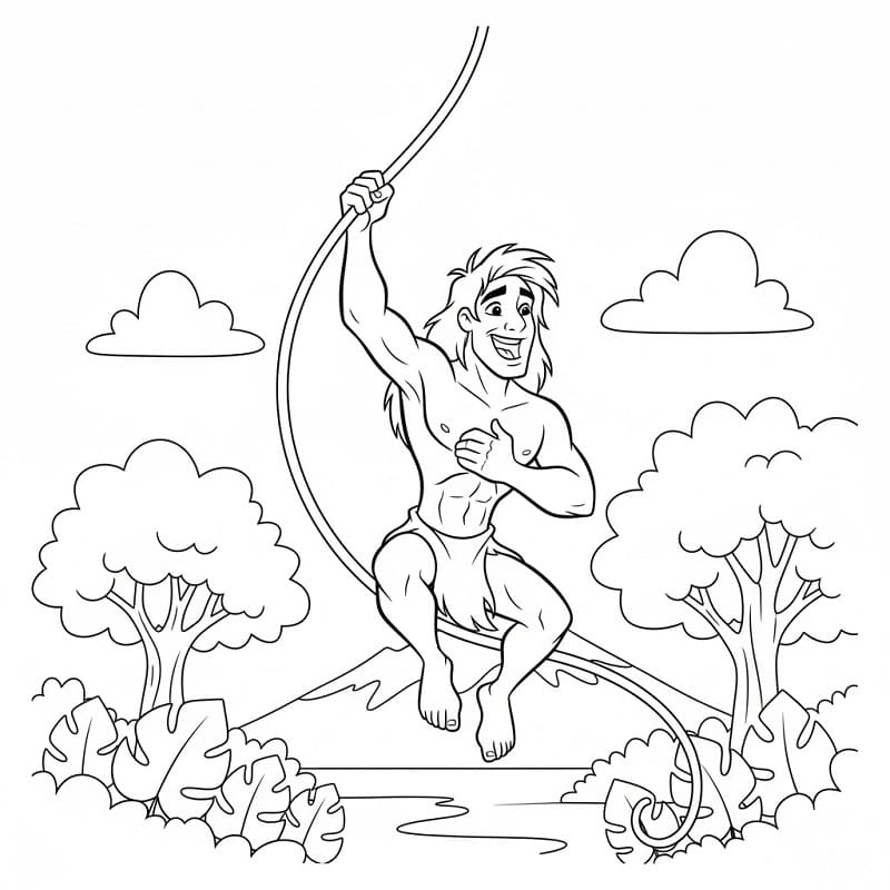 Cooler Tarzan ausmalbilder