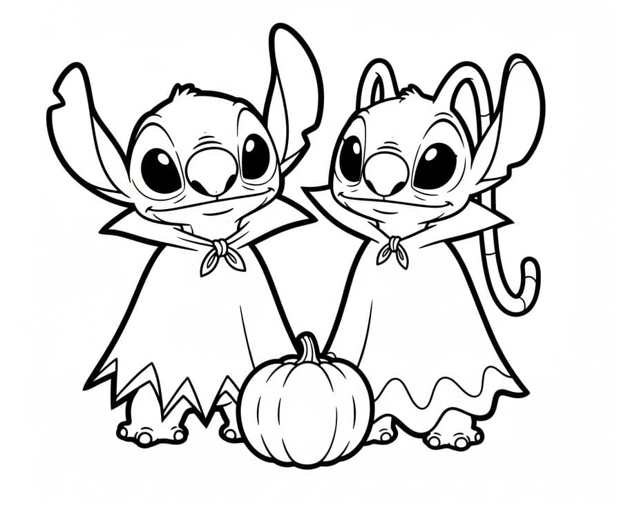 Cooles Stitch und Angel ausmalbilder