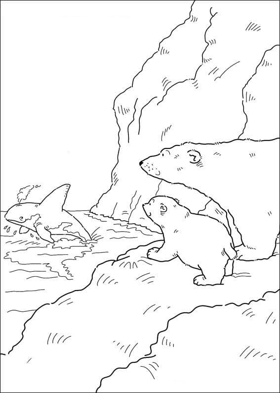 Der kleine Eisbär für 3-jährige Kinder ausmalbilder
