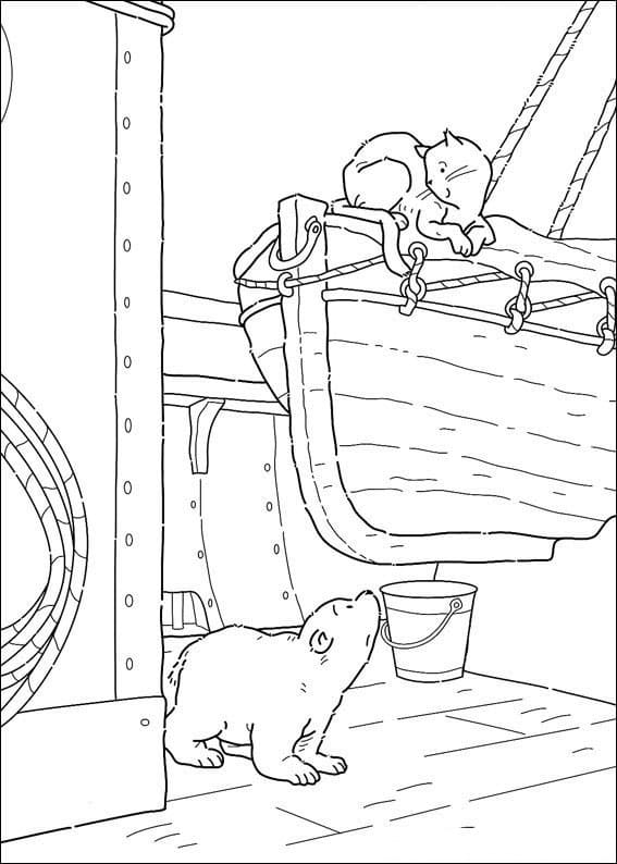Der kleine Eisbär im Zeichentrickstil ausmalbilder