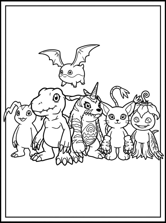 Digimon für 5-jährige Kinder ausmalbilder