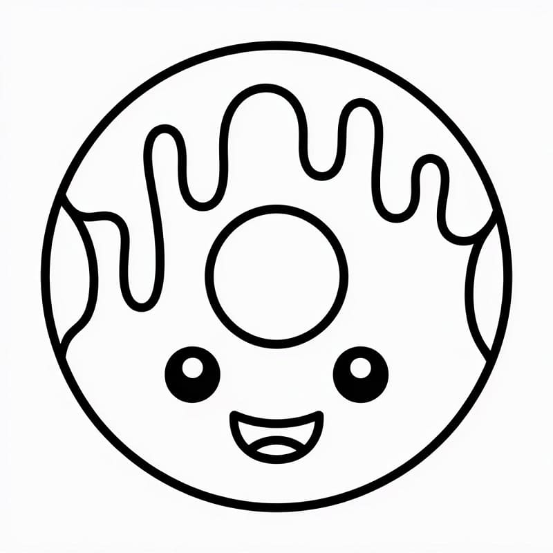 Donut Druckbarer ausmalbilder