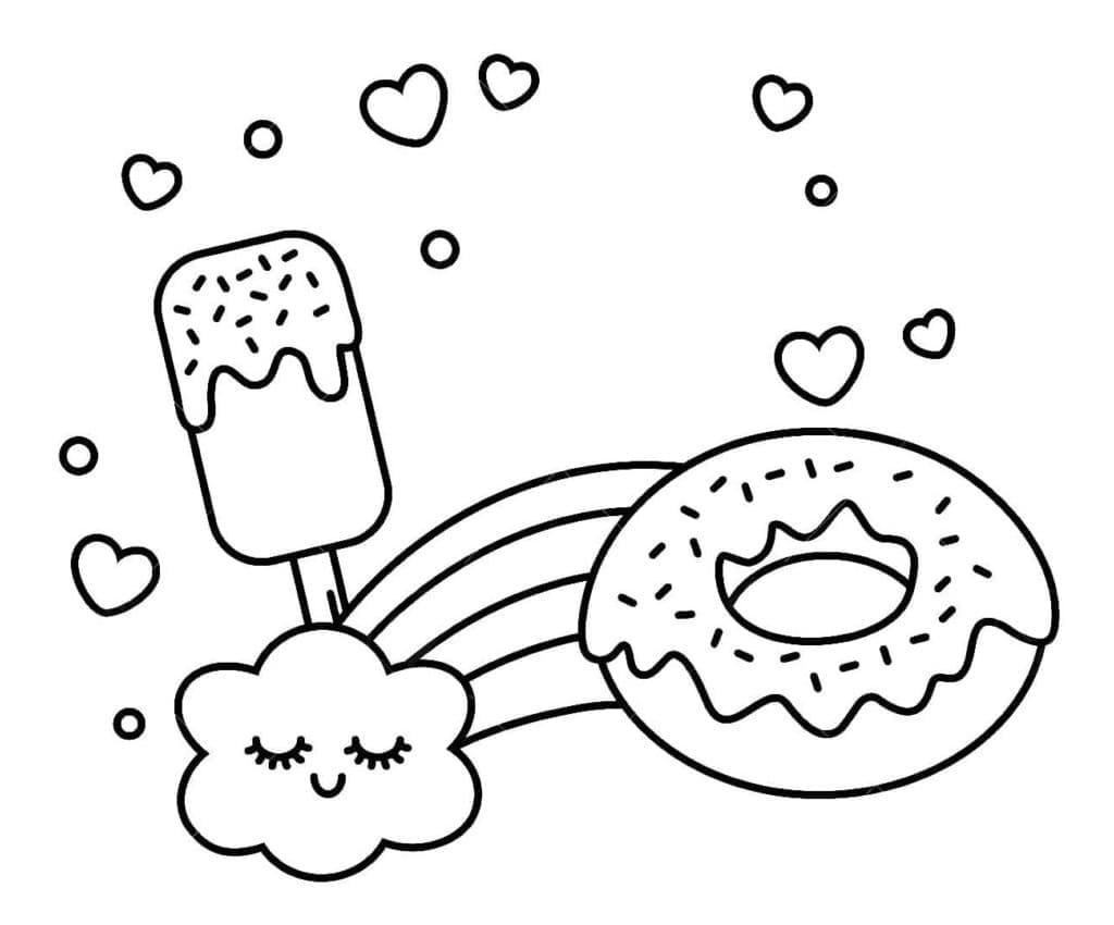 Donut zum Drucken ausmalbilder