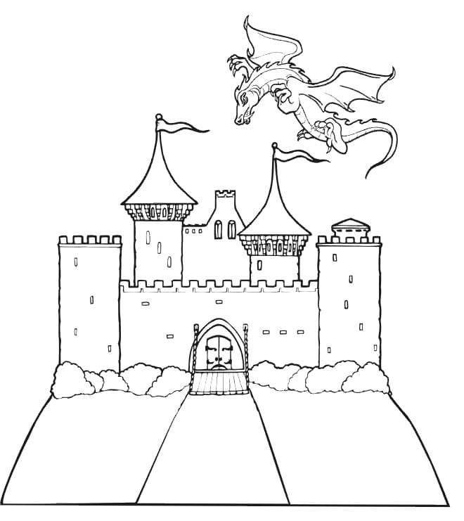 Druckbare Schloss für Kinder ausmalbilder