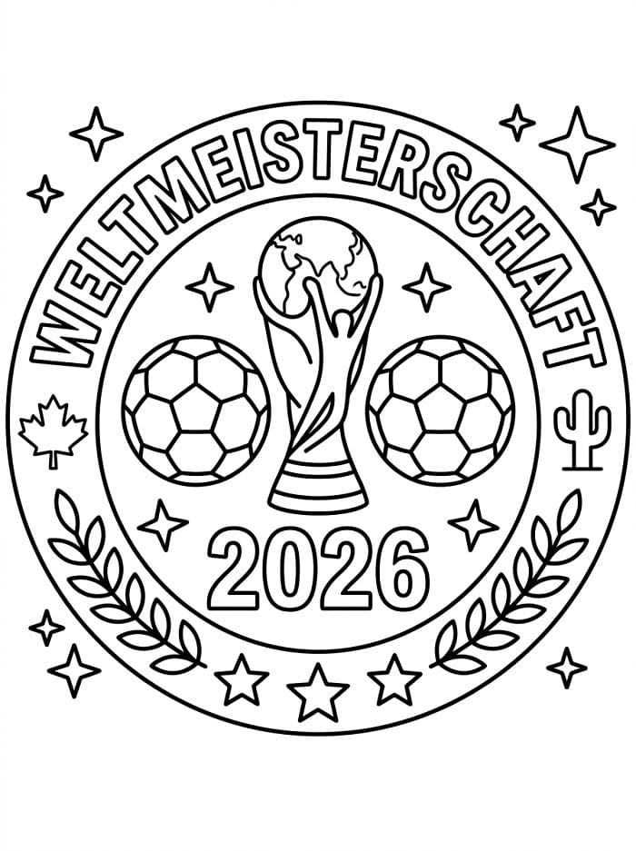 Druckbare Weltmeisterschaft 2026 für Kinder ausmalbilder