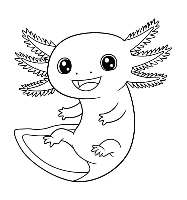 Druckbarer Axolotl für Kinder ausmalbilder