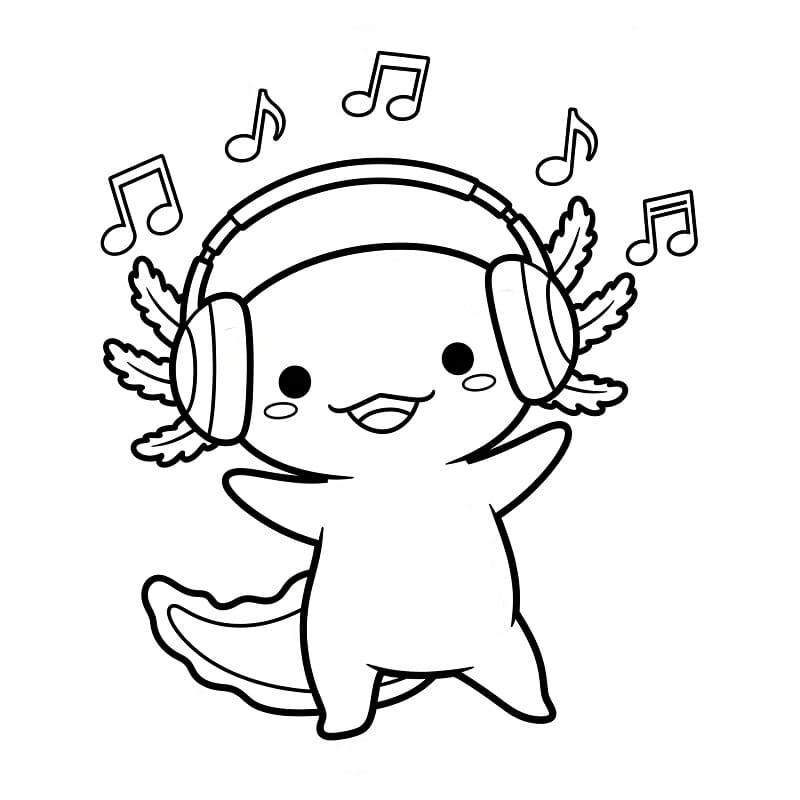 Druckbarer Axolotl ausmalbilder