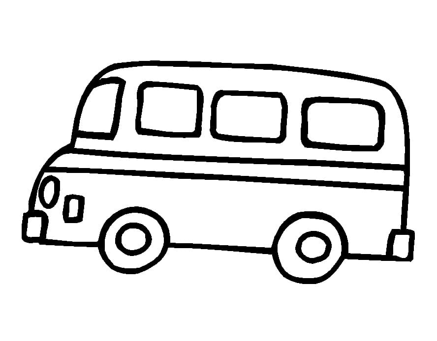 Druckbarer Bus für Kinder ausmalbilder