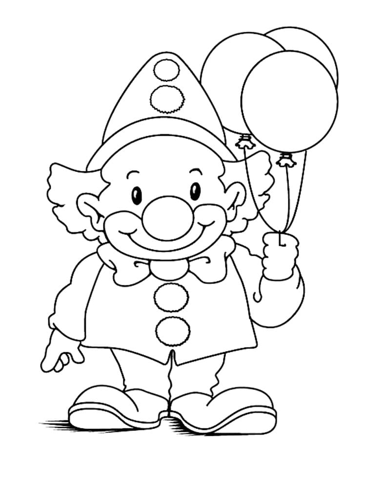 Druckbarer Clown für Kinder ausmalbilder