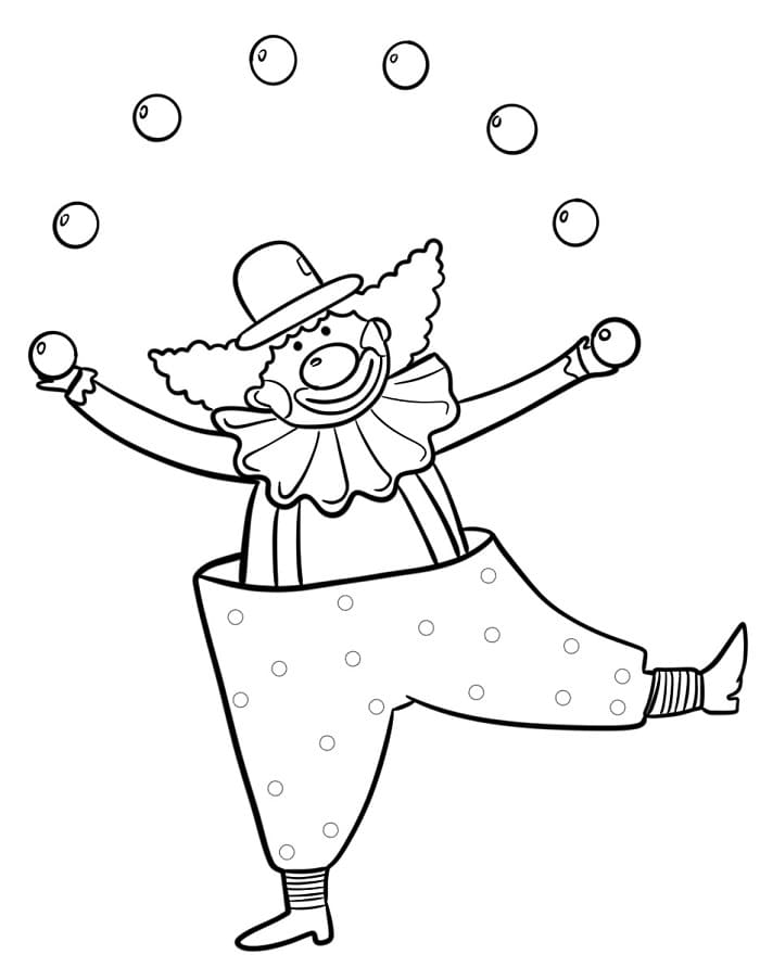Druckbarer Clown ausmalbilder