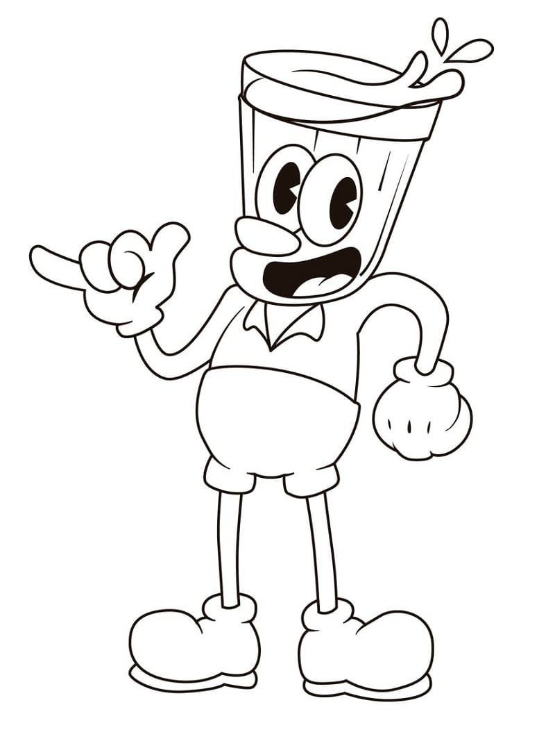 Druckbarer Cuphead für Kinder ausmalbilder