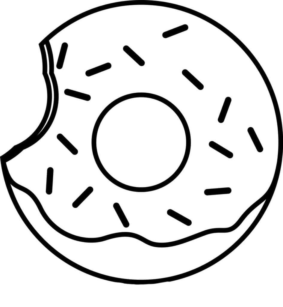 Druckbarer Donut kostenlos ausmalbilder