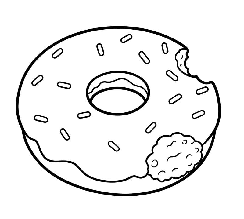 Druckbarer Donut ausmalbilder