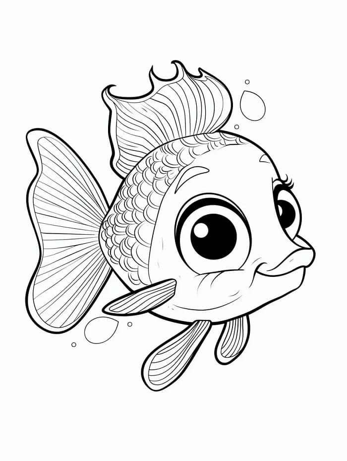 Druckbarer Fisch für Kinder ausmalbilder