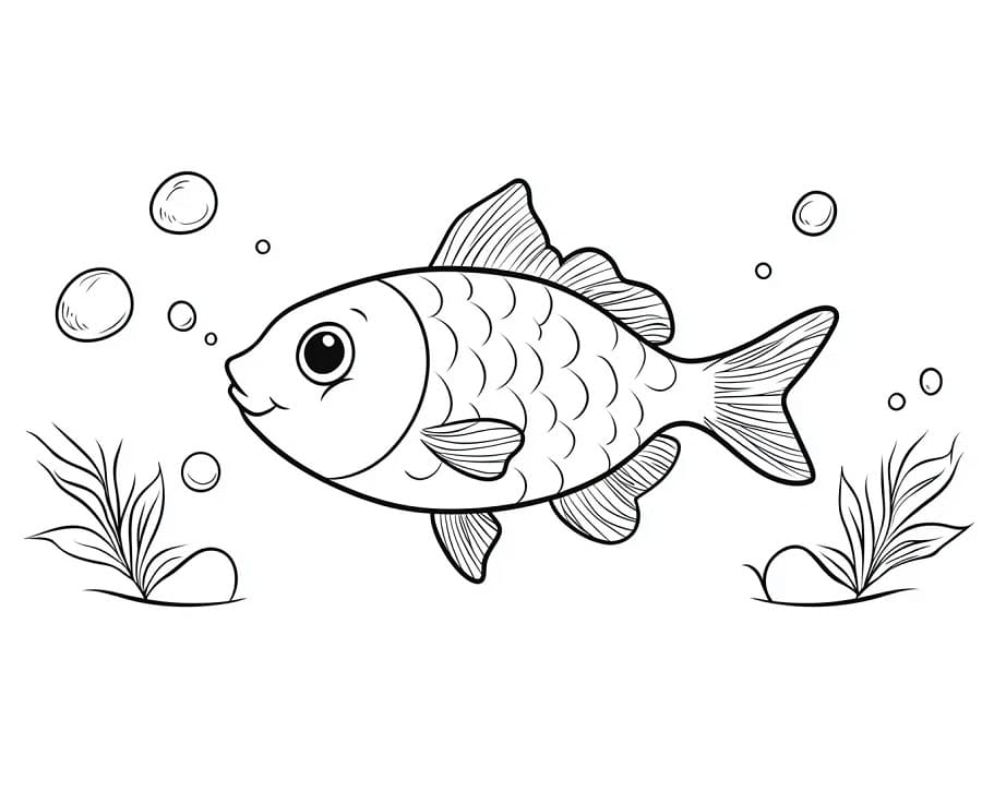 Druckbarer Fisch ausmalbilder