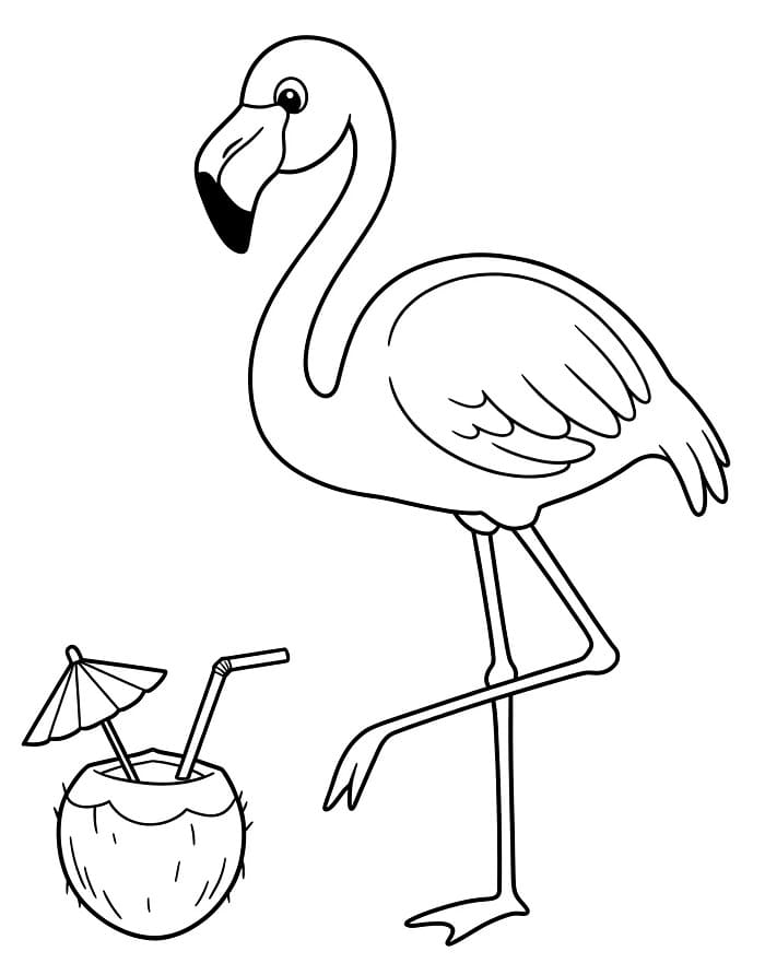 Druckbarer Flamingo kostenlos ausmalbilder