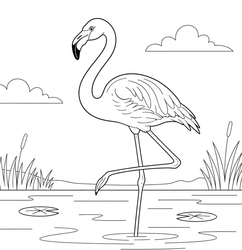Druckbarer Flamingo ausmalbilder