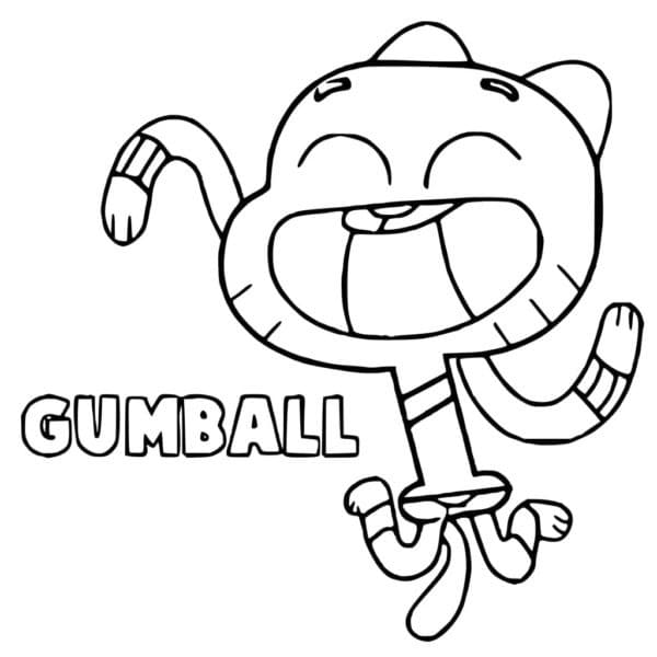Druckbarer Gumball für Kinder ausmalbilder