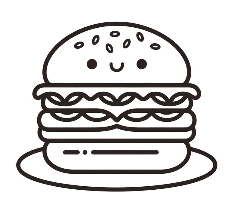 Druckbarer Hamburger kostenlos ausmalbilder