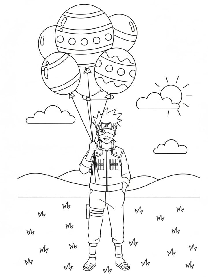 Druckbarer Kakashi ausmalbilder