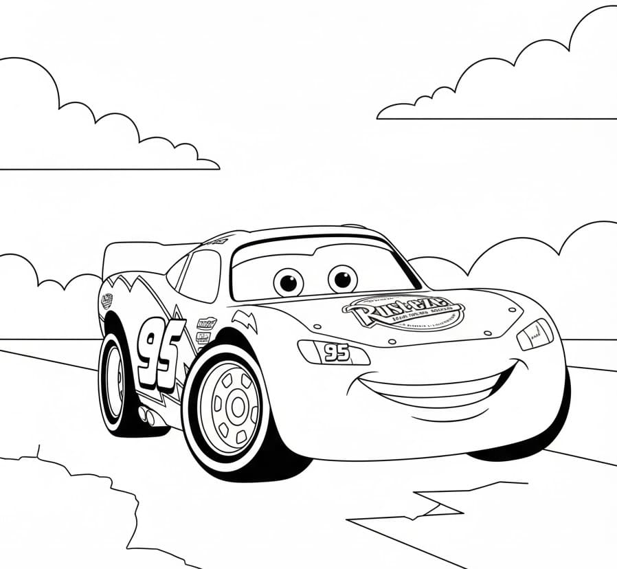 Druckbarer Lightning McQueen für Kinder ausmalbilder
