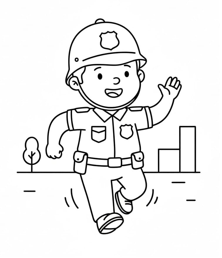 Druckbarer Polizist kostenlos ausmalbilder