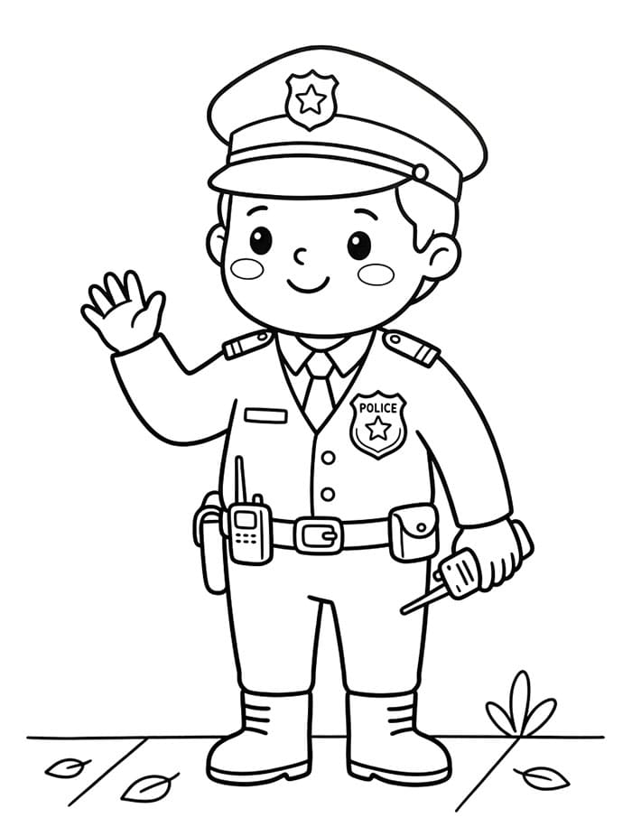 Druckbarer Polizist ausmalbilder