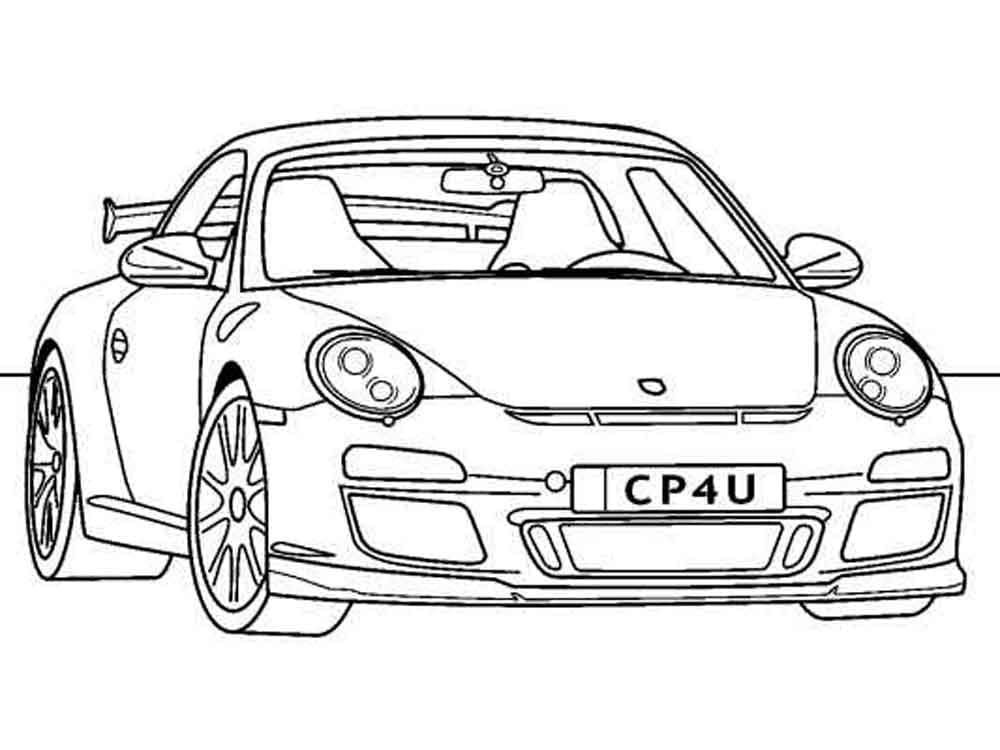 Druckbarer Porsche kostenlos ausmalbilder