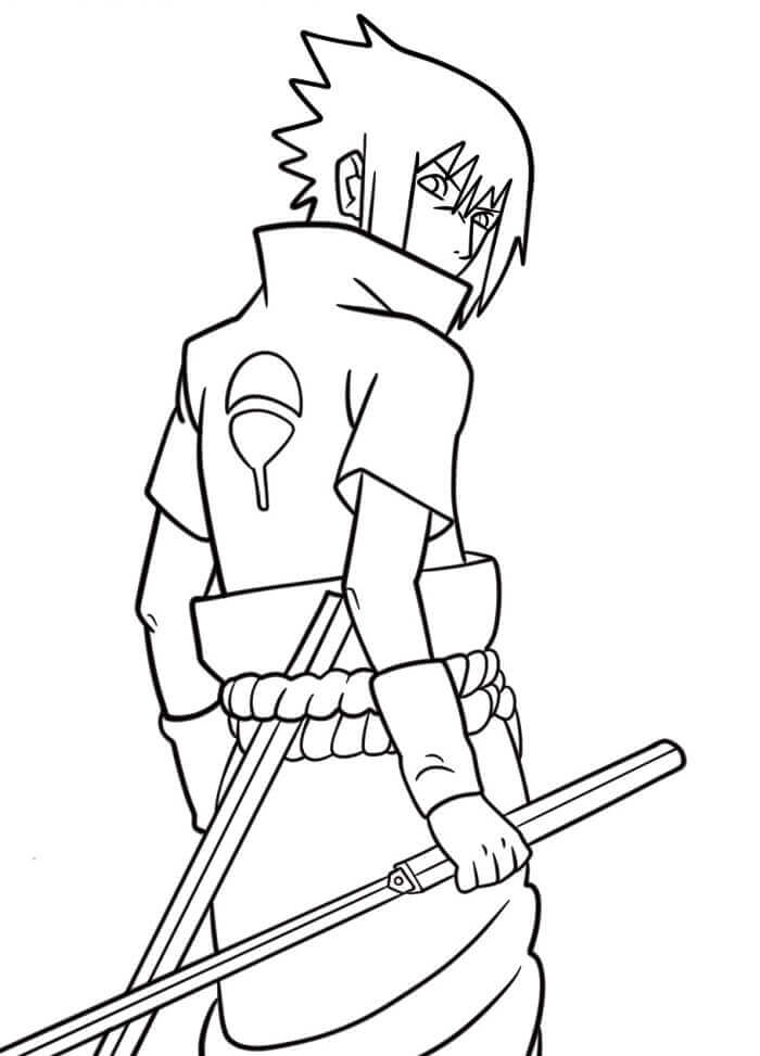 Druckbarer Sasuke für Kinder ausmalbilder