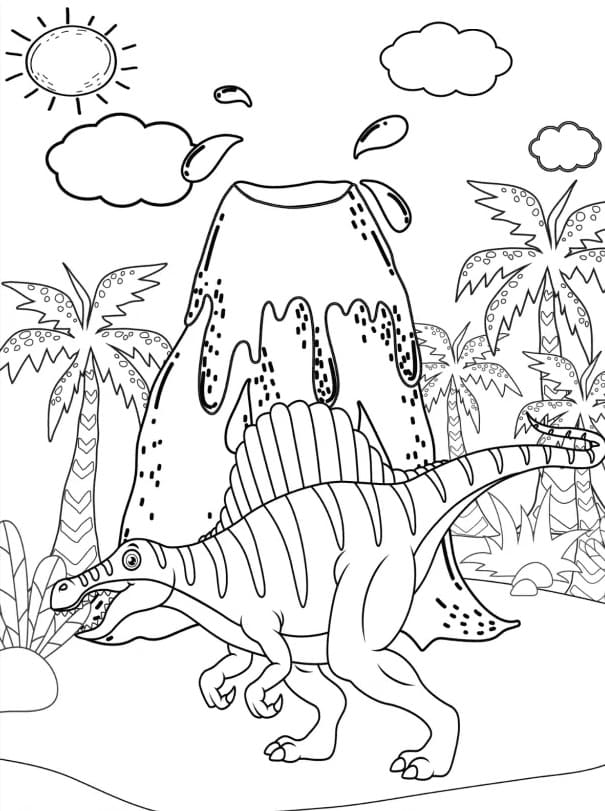 Druckbarer Spinosaurus für Kinder ausmalbilder