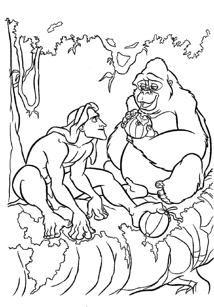 Druckbarer Tarzan für Kinder ausmalbilder