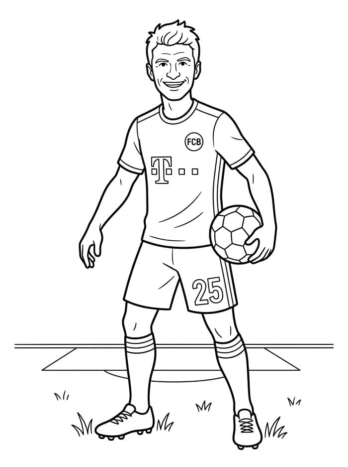 Druckbarer Thomas Müller ausmalbilder