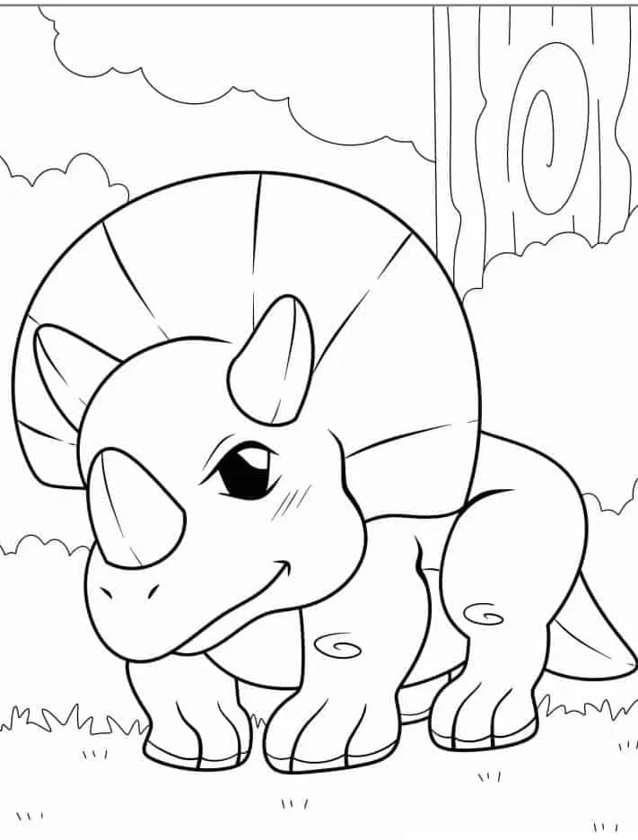Druckbarer Triceratops ausmalbilder