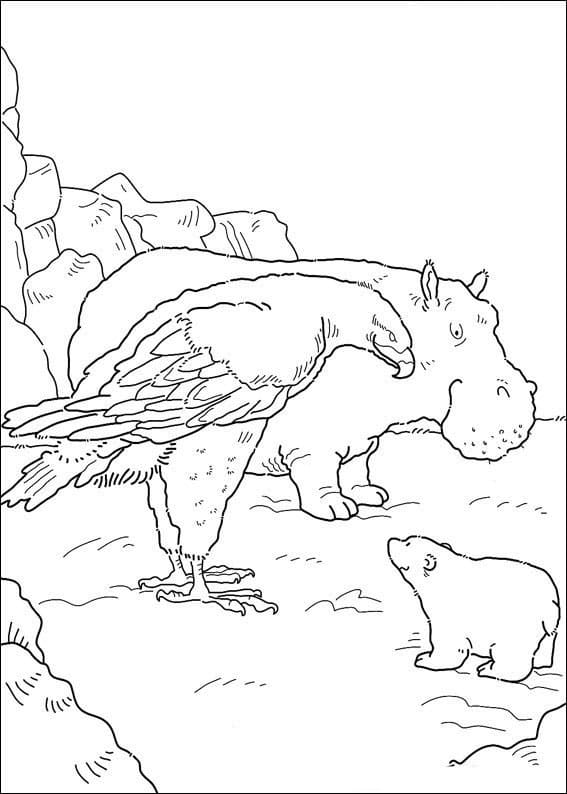 Druckbarer kostenloser Der kleine Eisbär ausmalbilder