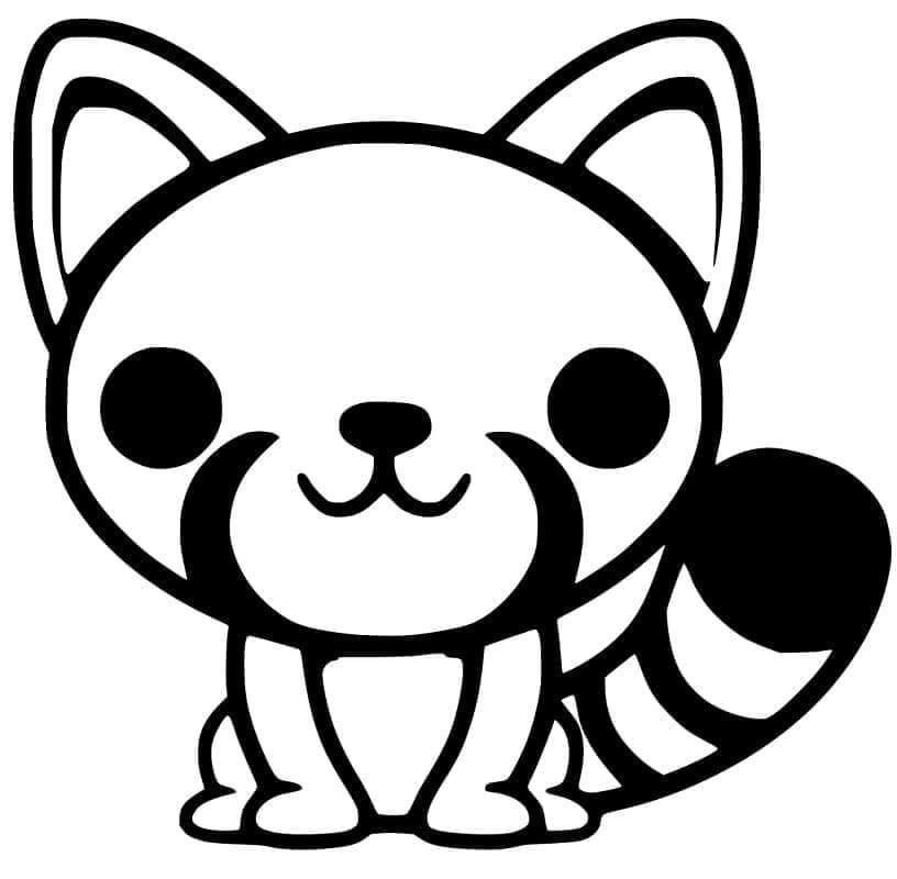 Druckbares Bild eines Roten Pandas ausmalbilder