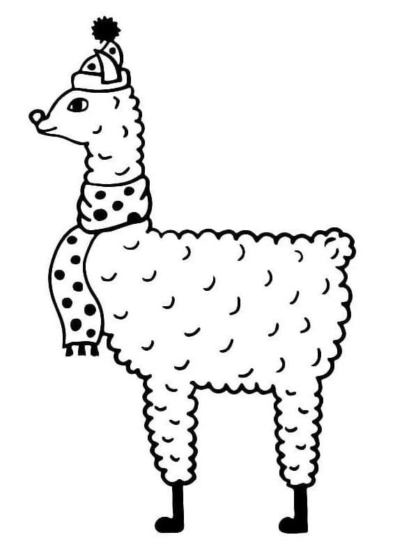 Druckbares Lama ausmalbilder