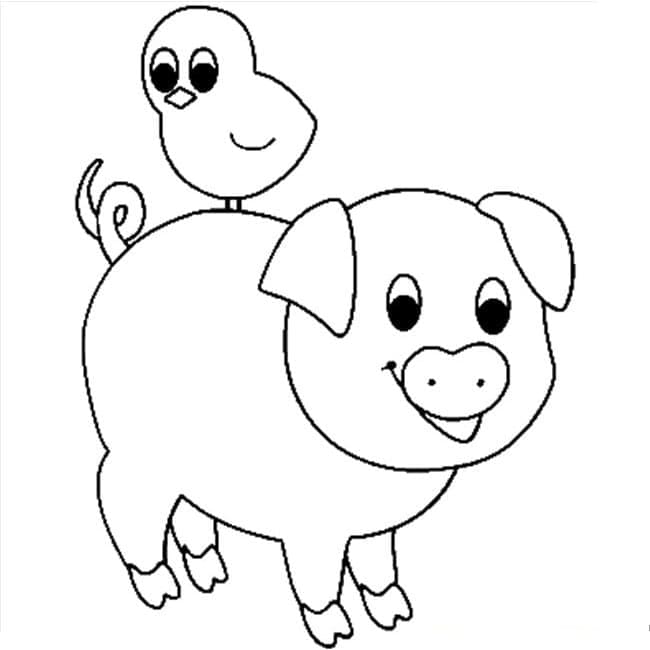 Druckbares Schwein für Kinder ausmalbilder